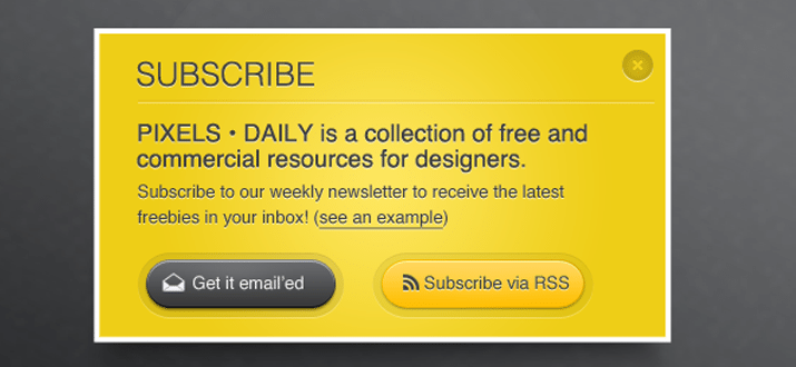 yellow email subscription box freebie download