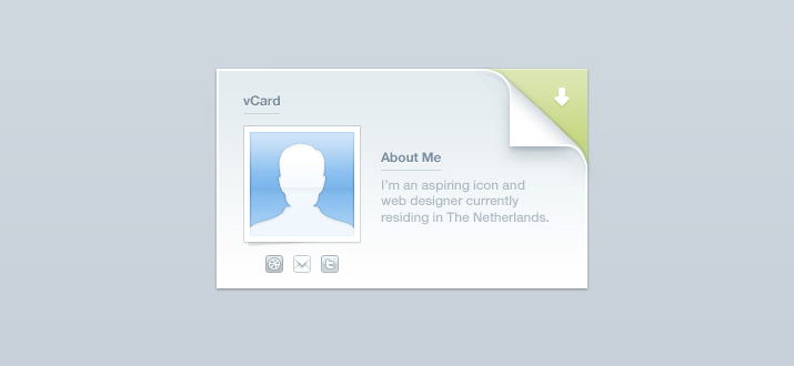 vcard freebie website ui layout download css html psd