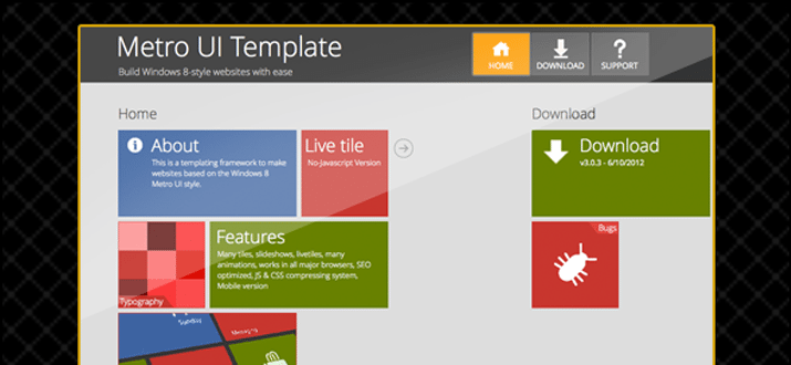 metro user interface layout webapp php testing